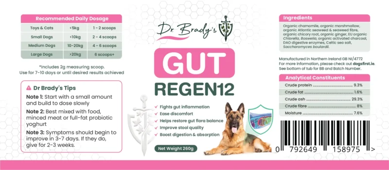Dr Brady’s Gut Regen12 – For chronic gut issues in dogs - Image 2